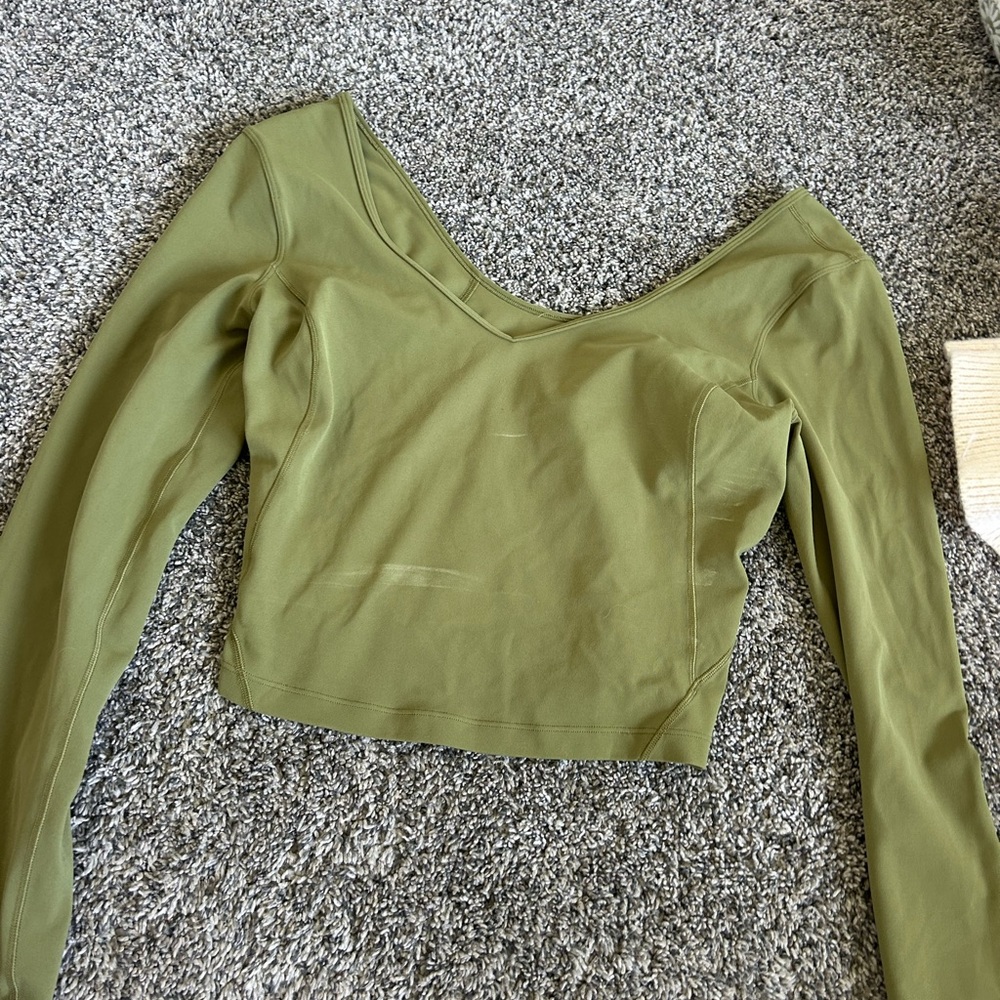 Lululemon Athletica Olive Crop Top